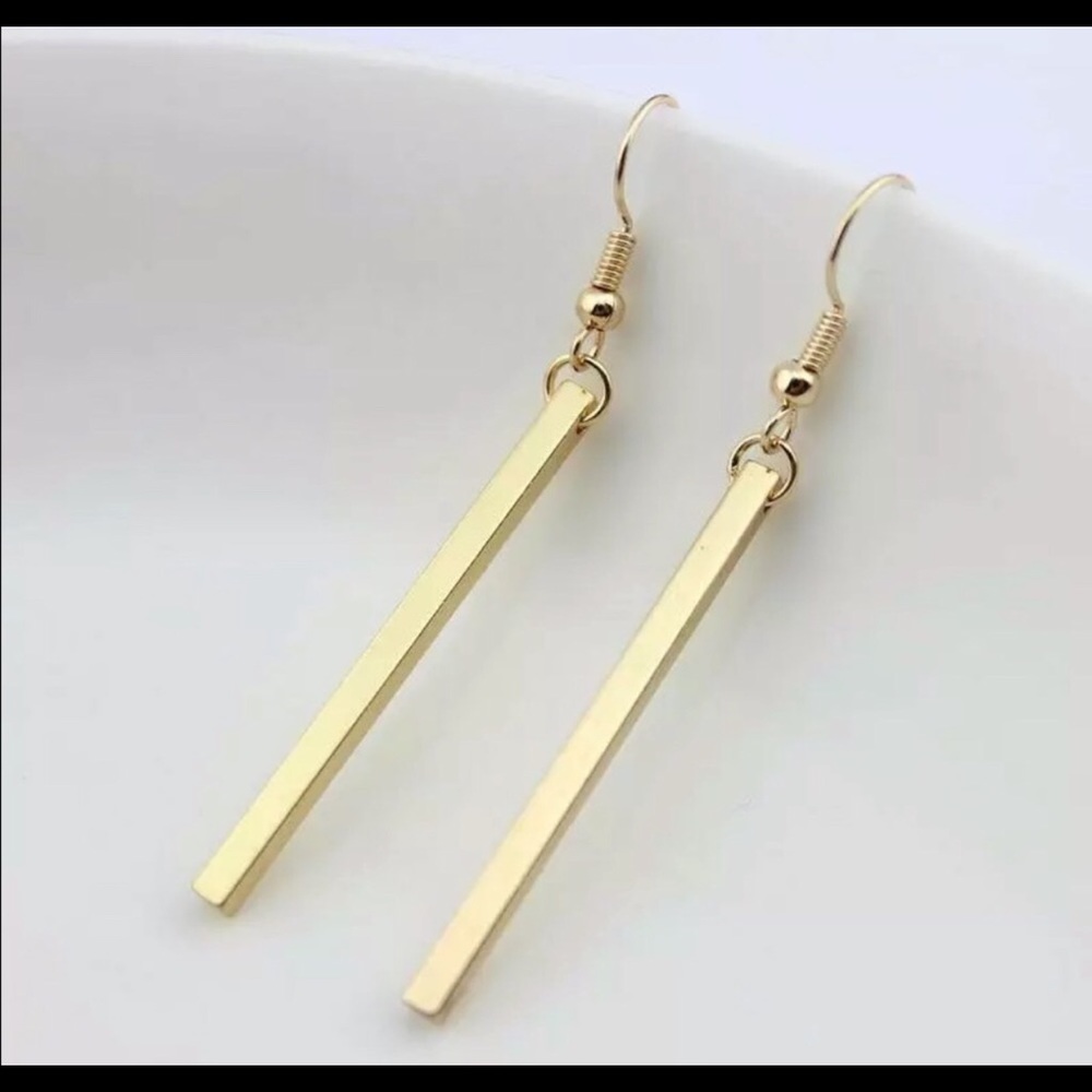 Long Drop Dangle Bar Earrings